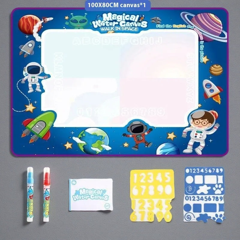Cloth Toy Clear Water Painting Drawing Board – Magic Color Graffiti Blanket Water Picture Book 100X80CM Space