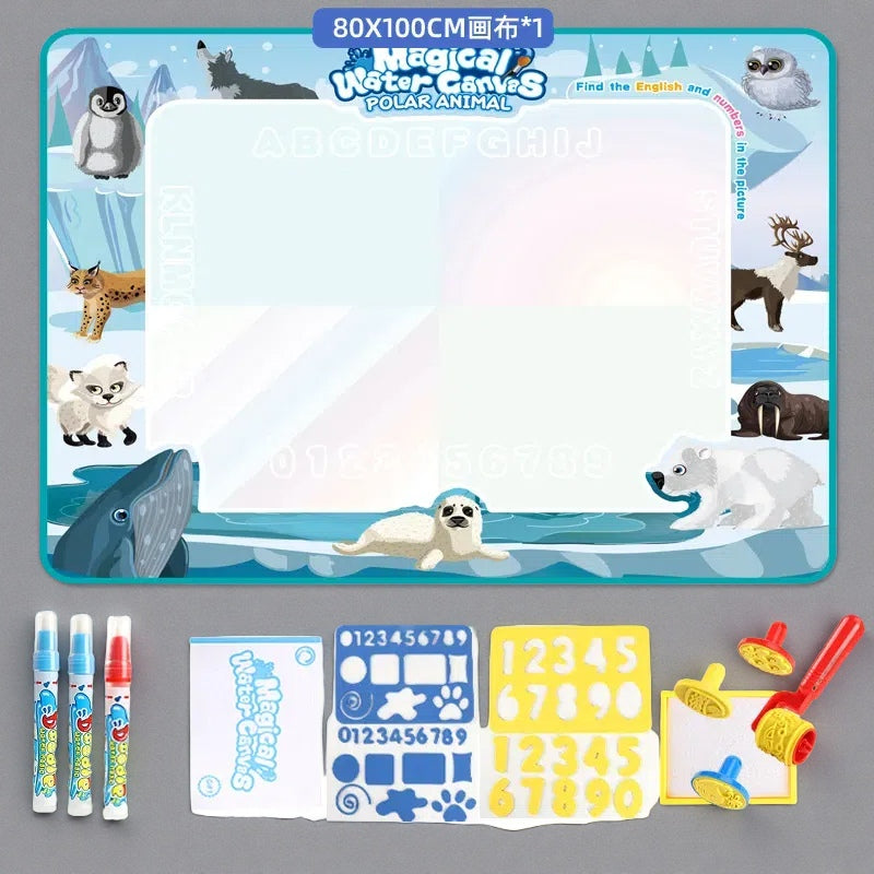 Cloth Toy Clear Water Painting Drawing Board – Magic Color Graffiti Blanket Water Picture Book 100X80CM North And South