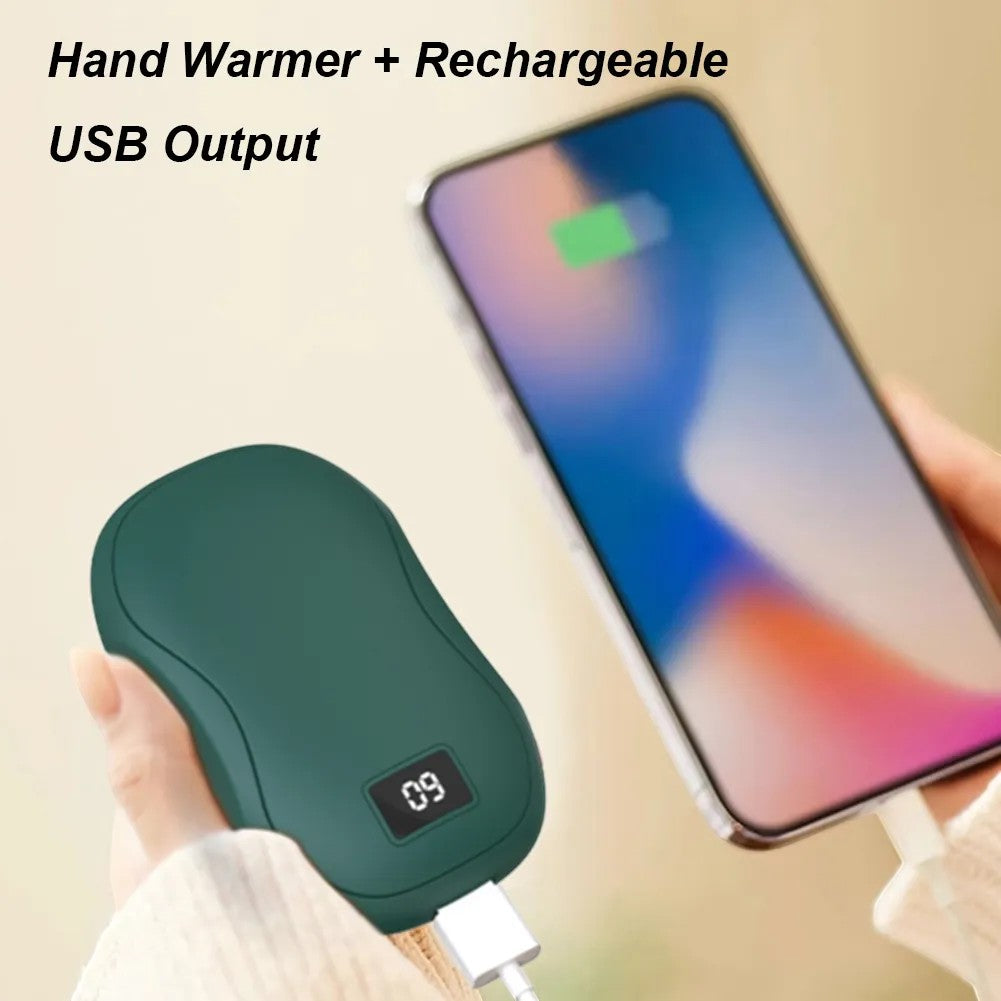 Electric Hand Warmer & Power Bank – Digital Display, USB Rechargeable, Portable Winter Essential