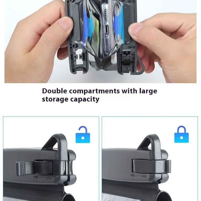 Double Compartment Phone Waterproof Bag – Durable PVC Protective Case for Beach & Swimming
