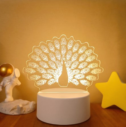 3D Lights Colorful Touch Remote Control LED Visual Lights Color26 White monochrome with switch USB